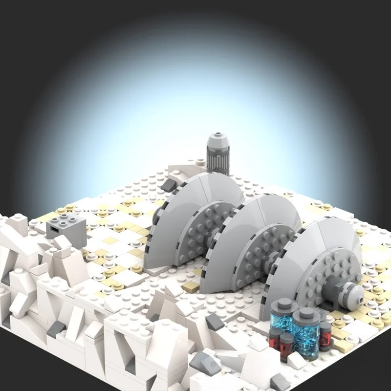 ตัวต่อ MOC 498 ชิ้น ชุดสร้างโมเดลเครื่องกำเนิดพลังงานโฮธ ฉากการต่อสู้ทางอวกาศ ของเล่นประกอบสถาปัตยกรรม ของขวัญคริสต์มาสสุดสร้างสรรค์ ตัวต่อสำหรับเด็ก
