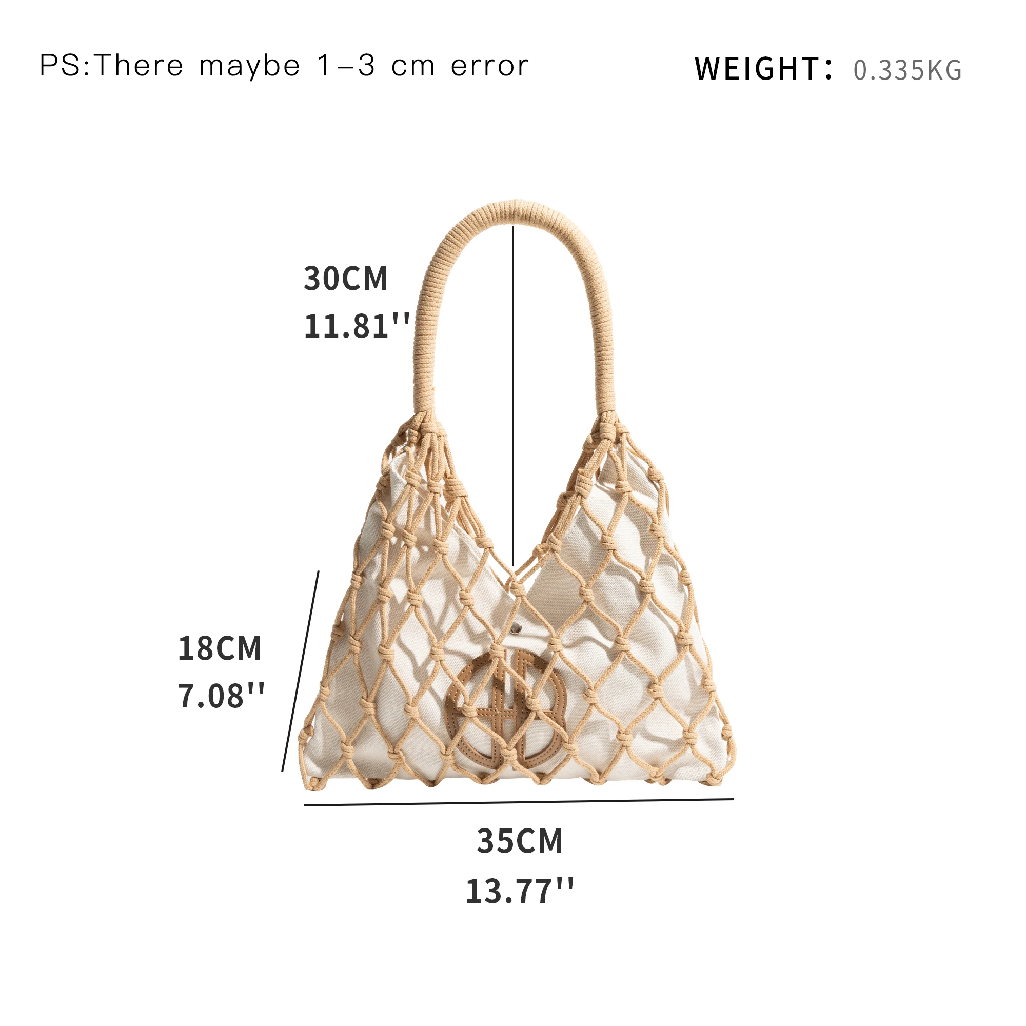 MABULA Cotton Rope Knit Summer Fishing Net Bag for Women Woven Aesthetic Hollow Macarme Beach Purse Travel Handbag Shopping