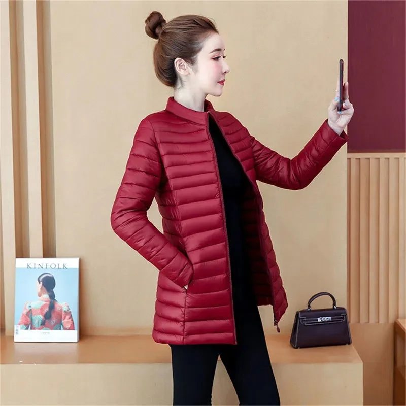 6XL Mother Coat Mid-Long Down Cotton Jacket women\'s Short Slim Fit Mid-Elderly coat spring Autumn Winter Padded jacket Out Wear