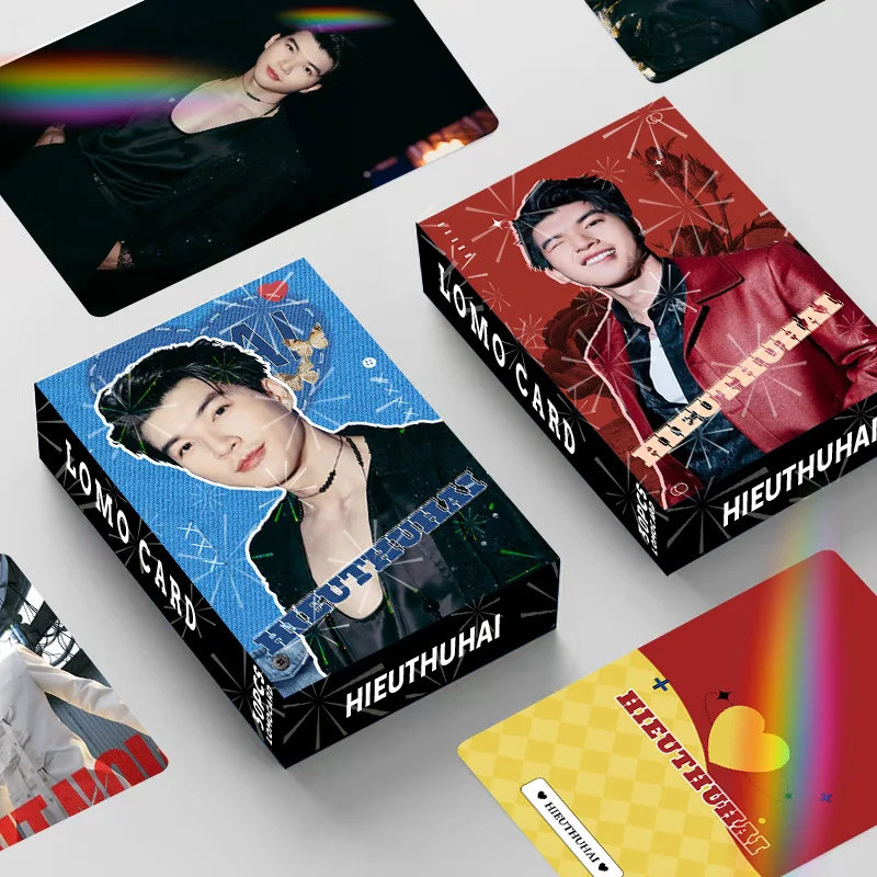 HIEUTHUHAI 30Pcs Laser Flash Holographic Double Sided LOMO Cards Boxed Photocards Bookmarks V-Pop Fan Gift