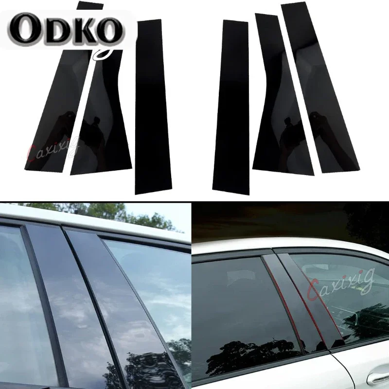 

Для Jeep Cherokee KL 2014 2015 2016 2017 2018-2023 глянцевая черная дверная оконная стойка, накладка, наклейка, внешняя наклейка