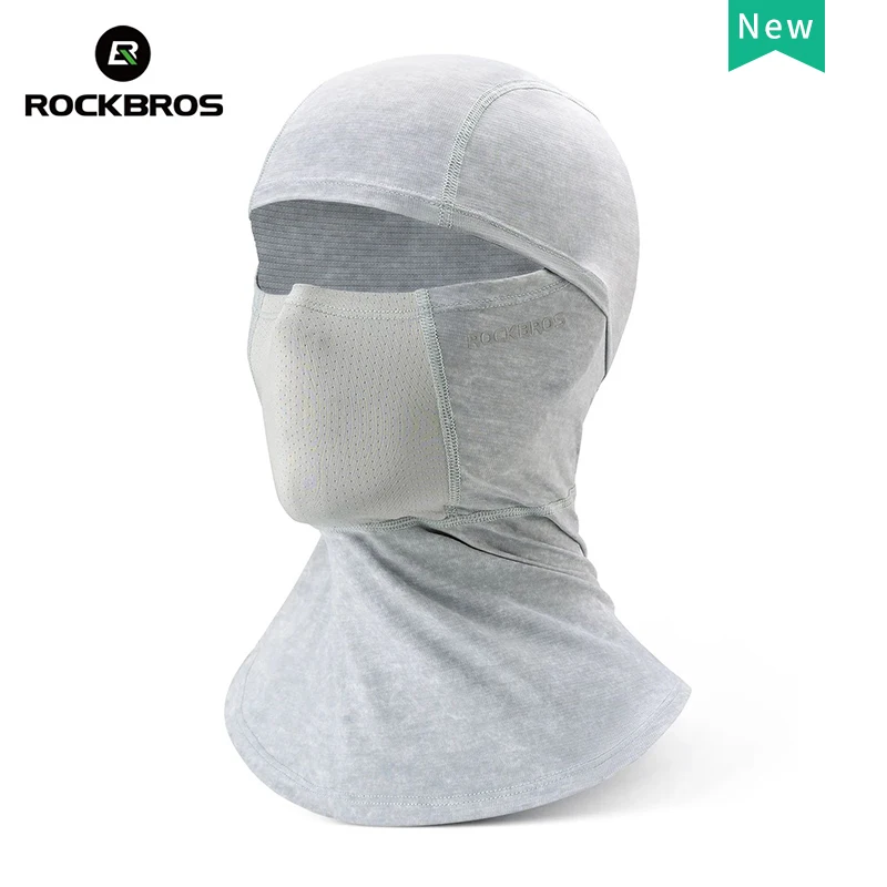 ROCKBROS Máscara de ciclismo de verão de seda gelada – Capa facial e bandana com protetor solar para homens e mulheres, respirável para motocicleta e pesca