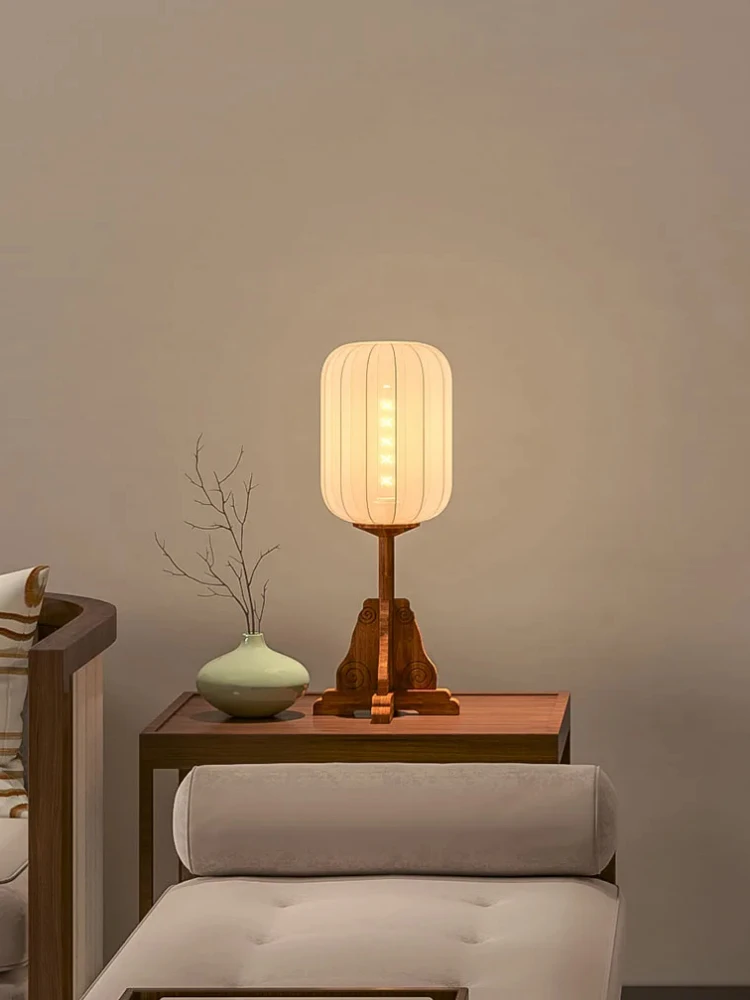 Vintage Lantern Floor Lamp Wooden Floor Light for Restaurant Living Room Bedroom Fixture Home Decor Japanese Bamboo Table lamp image 6