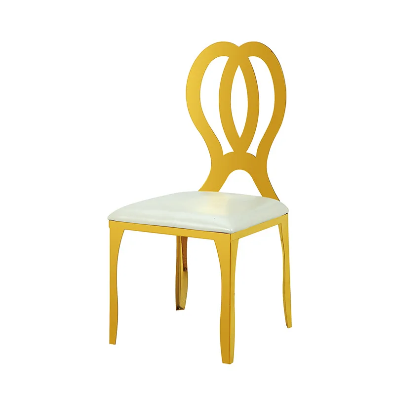 

Stainless steel western dining chairs in foreign hotel restaurants, backrest chairs, auditorium banquet, gilded, metal