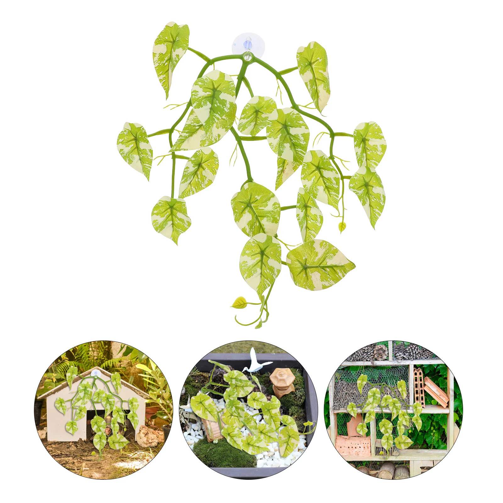 

Realistic Artificial Reptile Tank Plants Durable Abs Suction Cup Terrarium Decor For Lizards Snakes Amphibians Fake Plants