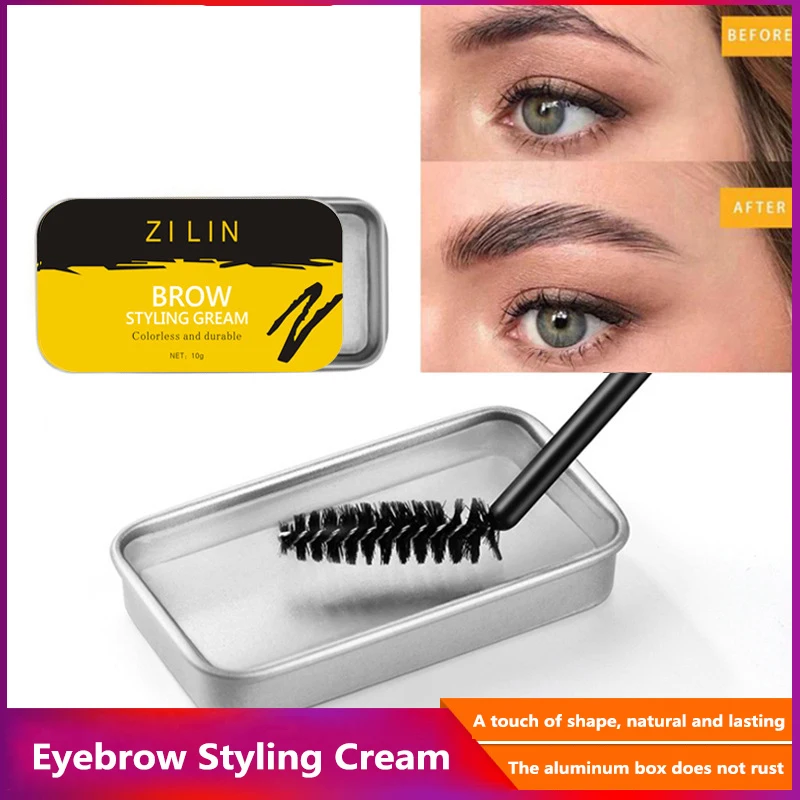 Eyebrow Setting Styling Gel Kit W/Brush Waterproof Long-lasting Brows Makeup Cream Soap Kit Shaping Wild/Natural Beauty Brow