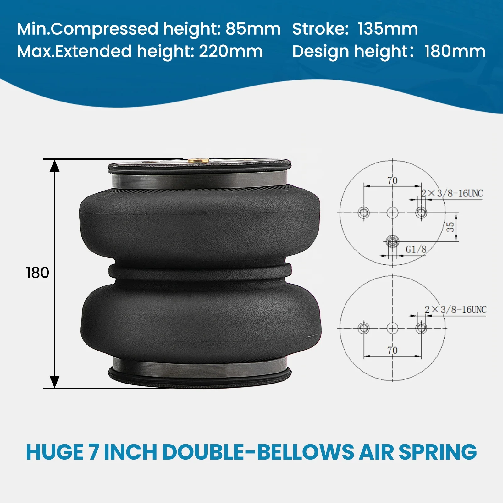 Air Spring Suspension Kit 7500lbs Rear For F-250 350 450 Super Duty 2017-19
