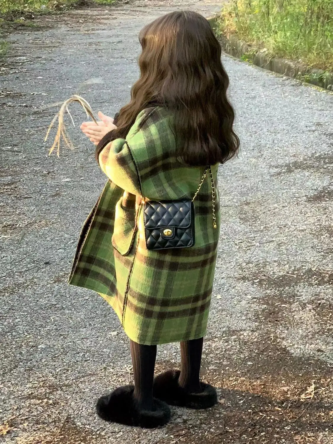 أطفال طفل الفتيات الأميرة الخريف الشتاء الأطفال ألف خط منقوشة فستان الركبة عالية أناقة مربع دافئ معطف طويل سترة الملابس الرجعية