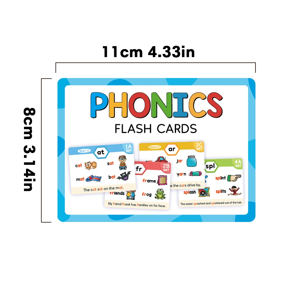 Kids Phonics Learning Flash Cads Educational Toys Teacher Teaching Aids English Words Phonic Training Vocabulary Building