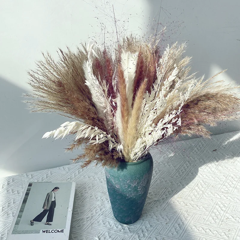 

Natural Real Dried Flower Reed Pampas Bouquet Home Wedding Decoration Celebrity Photography Shooting Props Dekoration Home Decor