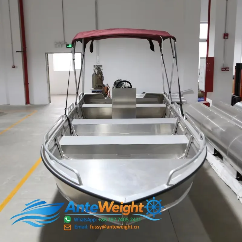 18ft V Hull Fully Welded Aluminum Alloy Speed Boat New 18ft Fishing Console for Surfing Rowing Boats