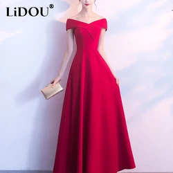 Summer Women's Temperament Deep V-neck Evening Party Dress Ladies Short Sleeve Elegant Fashion Bodycon Robe Solid Color Vestidos