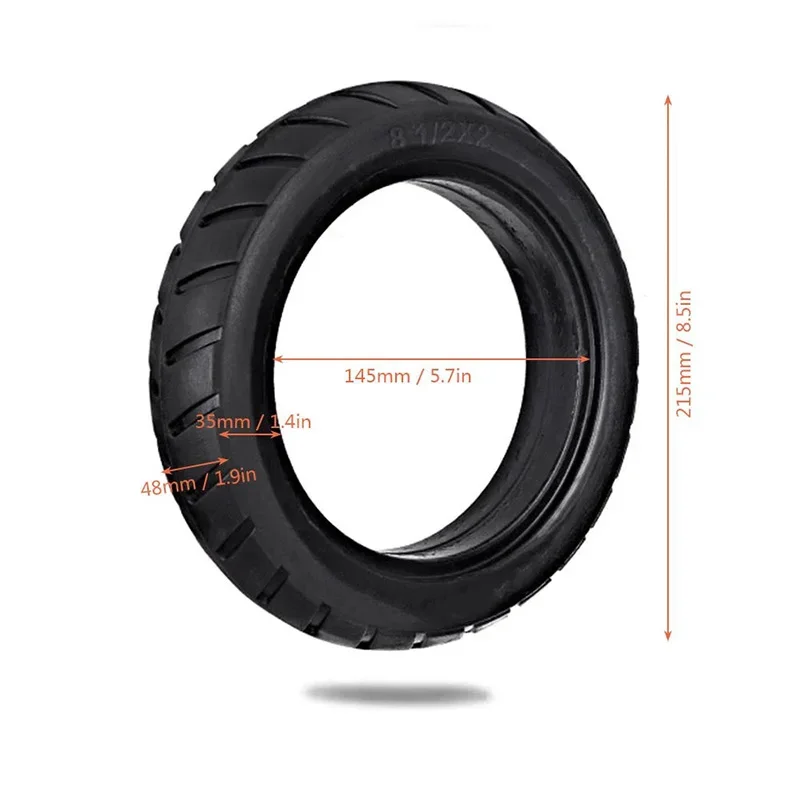 Upmarket Solid Tire Hollow Non-Pneumatic  Rubber Wheel 8 1/2x2 for Xiaomi Mijia M365 Scooter Shock Absorber Anti-slip Tyre Tire