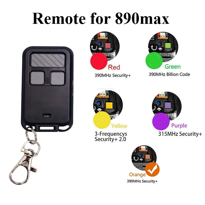 Replace 890MAX Garage Door Remote Control 371LM 377LM 891LM 893LM 81LM 82LM Purple Yellow Green Orange Red Learn Button