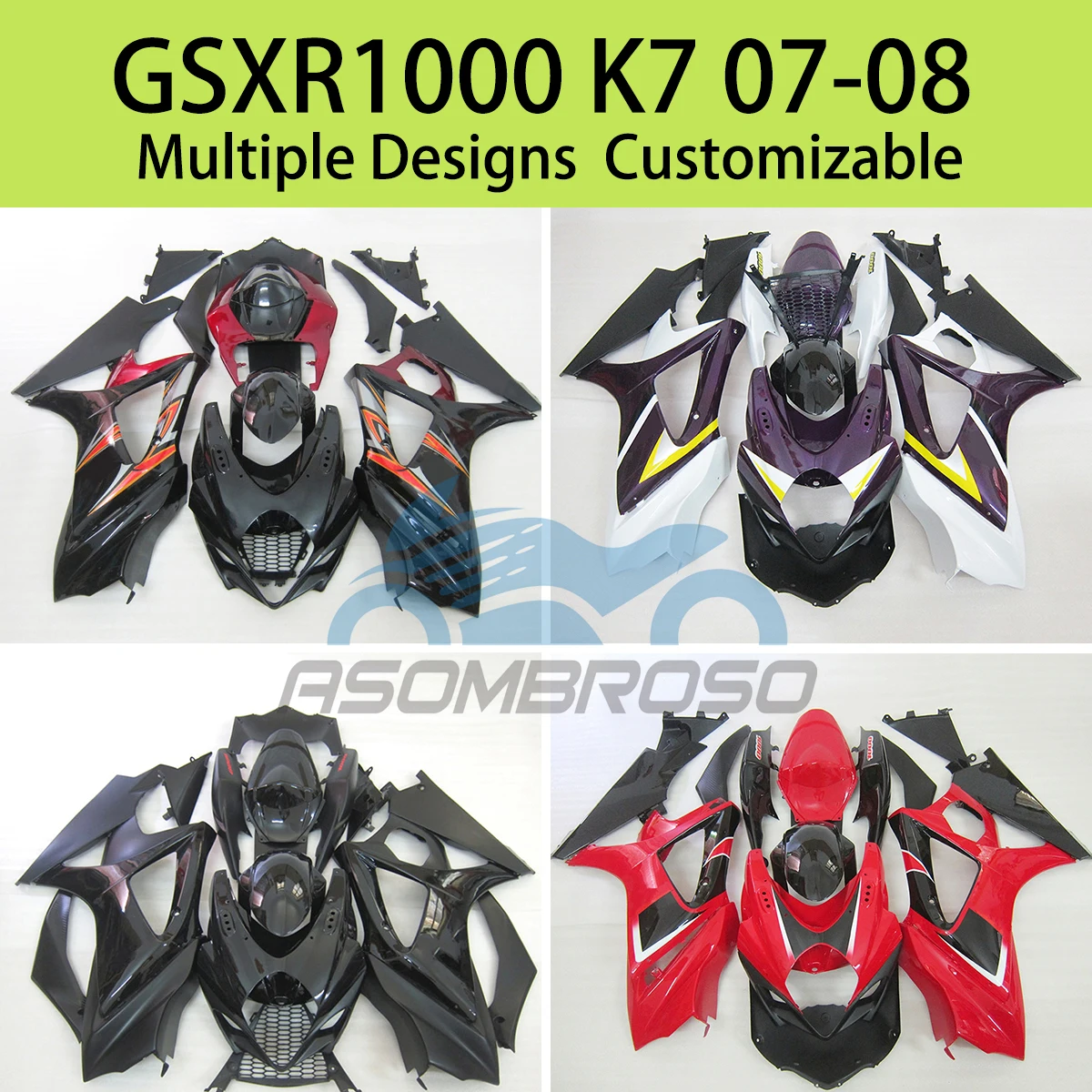 GSXR1000 K7 07 08 Fairings Motor for SUZUKI GSXR 1000 2007 2008 Motorcycle Plastic Cover Fairing Body Kit Set