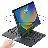 Funda con teclado retroiluminado con trackpad y 360 °   Giratorio para iPad 10a/11a generación (A16), iPad Air 4a/5a generación y iPad Pro 11 (todos los modelos