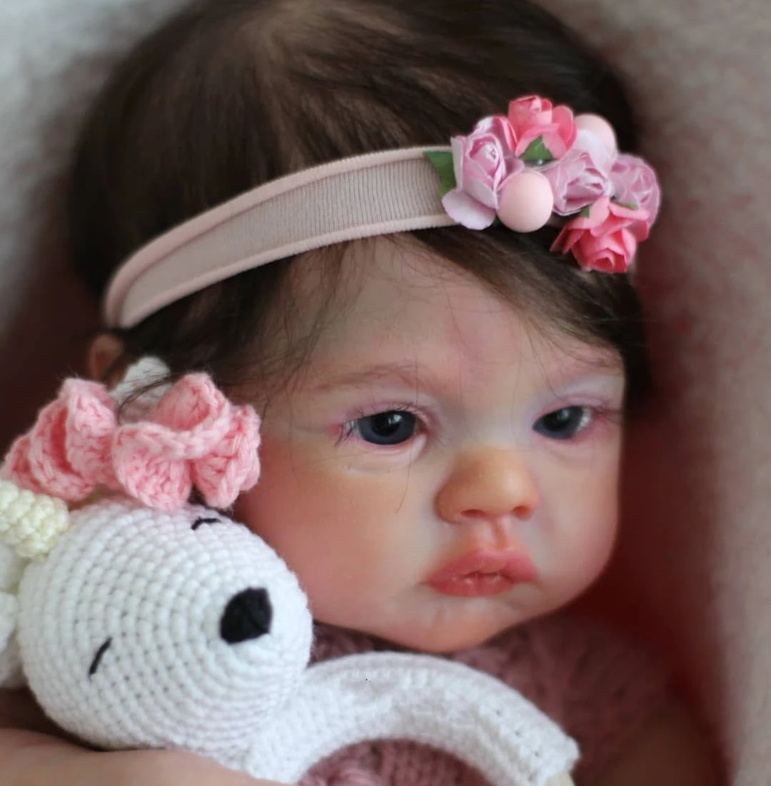 45cm Full Body Soft Silicone Viny Meadow Bebe Reborn Girl With Rooted Hair Handmade Lifelike Real Reborn Doll Toy For Children