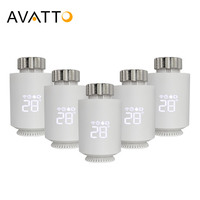 AVATTO 1-6PCS Tuya ZigBee Thermostat Radiator Actuator,Smart TRV Thermostatic Valve Temperature Controller,Alexa Google Home