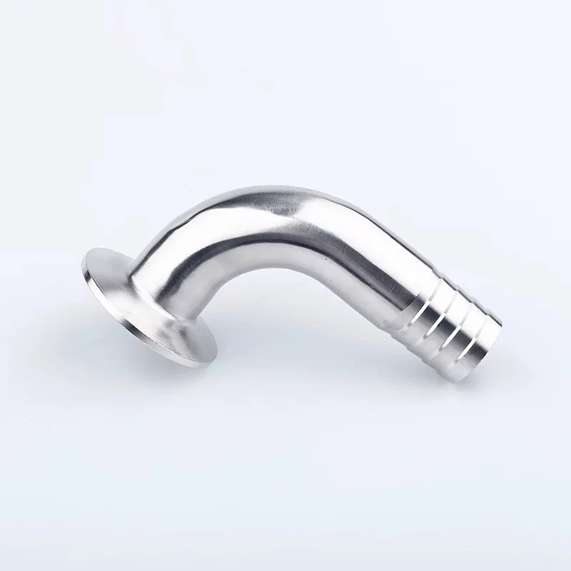 12.7/16/19/25/38/51mm OD Hose Barb Pipe Fitting Tri Clamp 90 Degree Elbow Ferrule 50.5 64mm Sanitary Stainless Steel 304