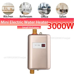 Electric Water Heater-110V 220V Small Instant Hot Water Heater Under Sink Plug in Tankless Water Heater on Demand with LCD