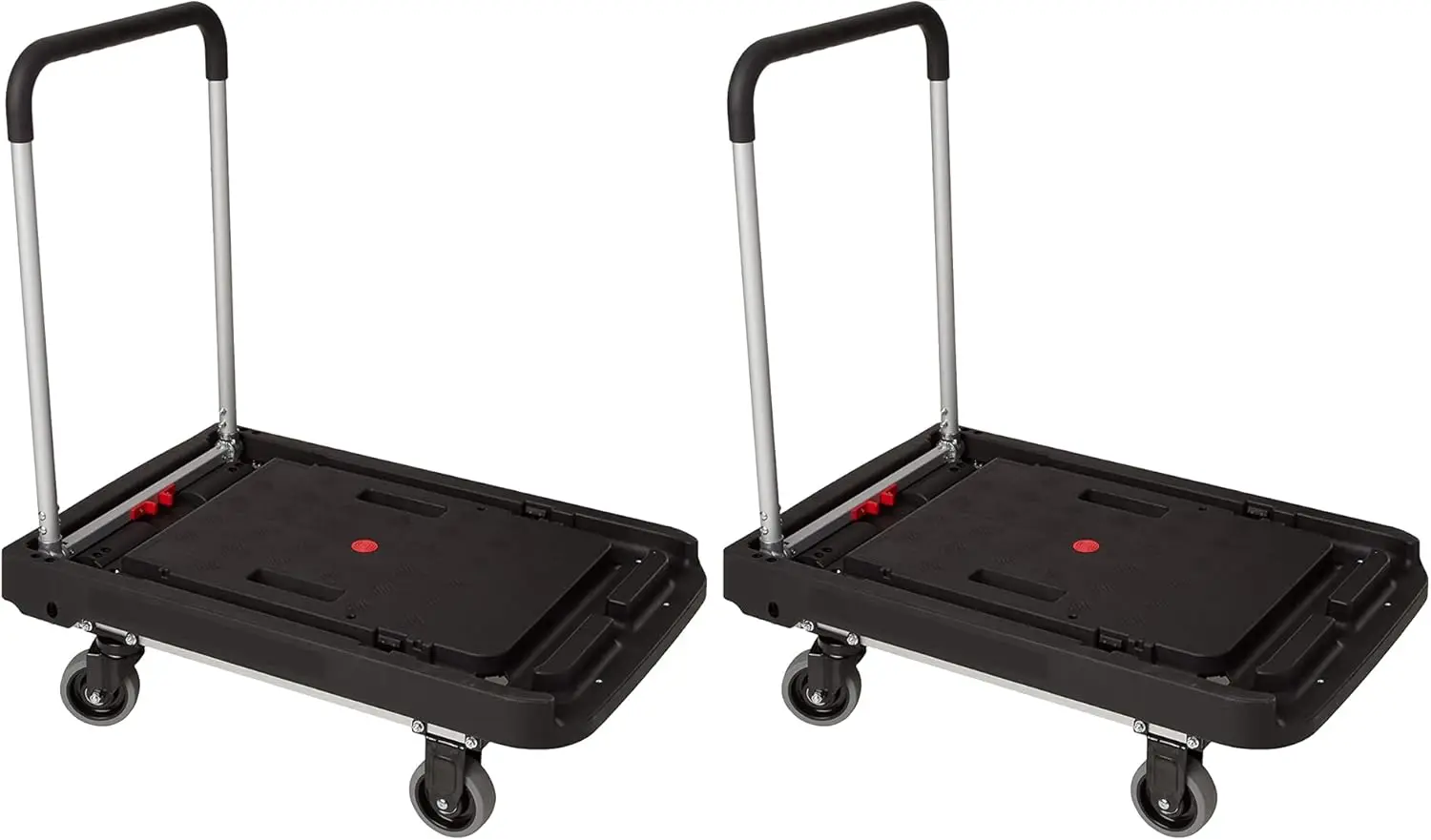 2 Pack Folding Dolly Cart, Platform Hand Truck with Wheels, 500 Lbs