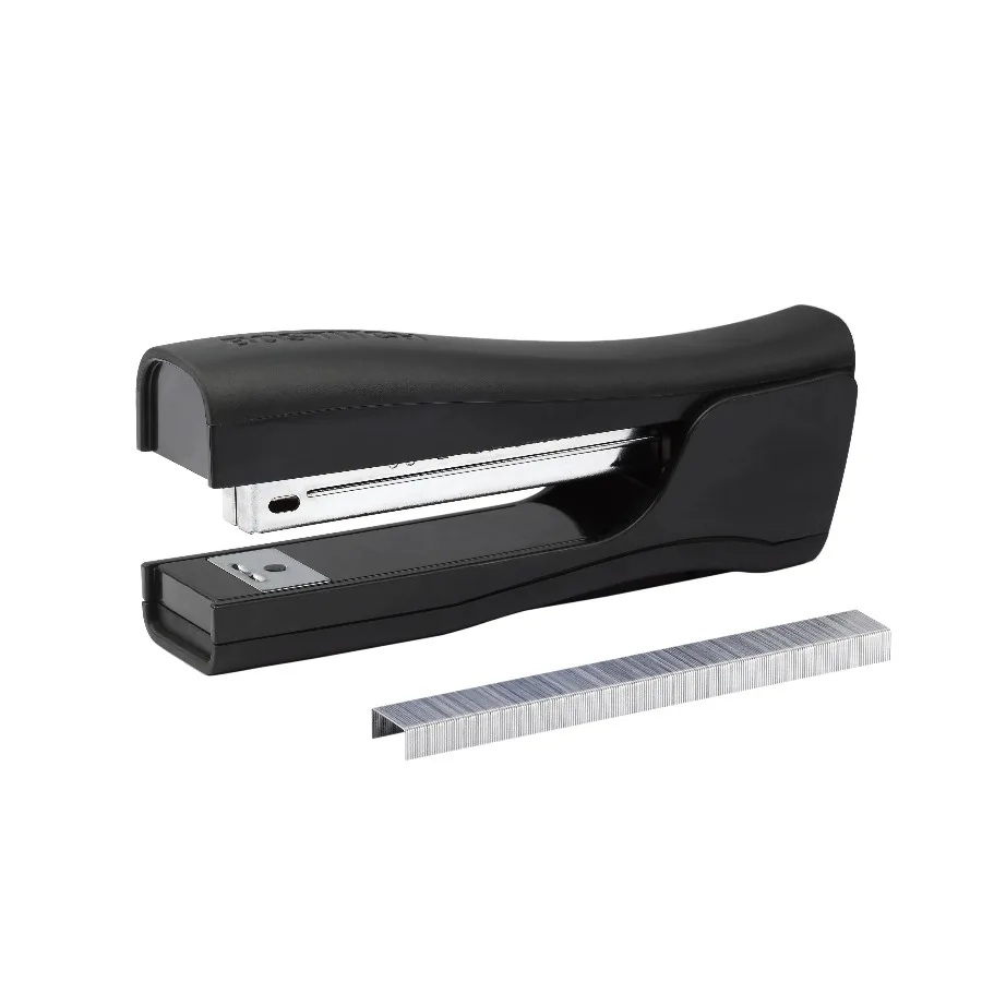 Eco-Friendly 4-in-1 Manual Standup Stapler, Built-in Remover, Pencil Sharpener and Staple Storage.