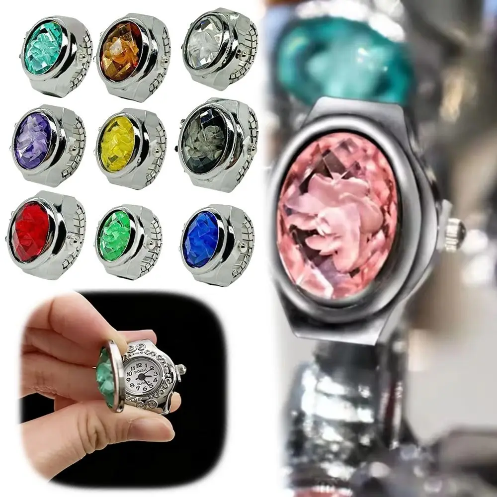 Fashion Jewelry Vintage Rings Jewelry Clock Punk Oval Shape Roman Quartz Watch Adjustable Creative Finger Watch Ring Couple