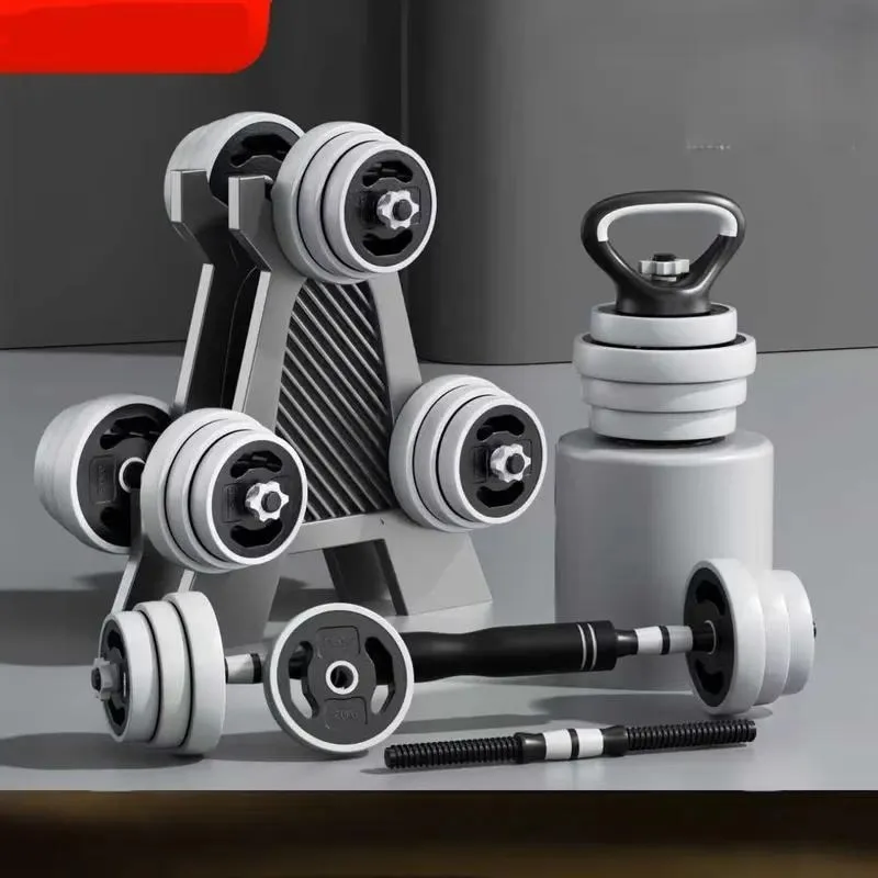 Adjustable Dumbbell Barbell Kettlebell Set 2kg-100kg Plastic Strength Training Portable Home Gym Equipment