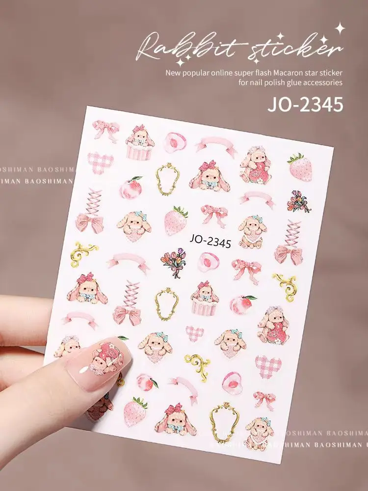 1 sheet Internet celebrity Lolita Bunny nail stickers Bunny cute cartoon decal nail art accessories decoration