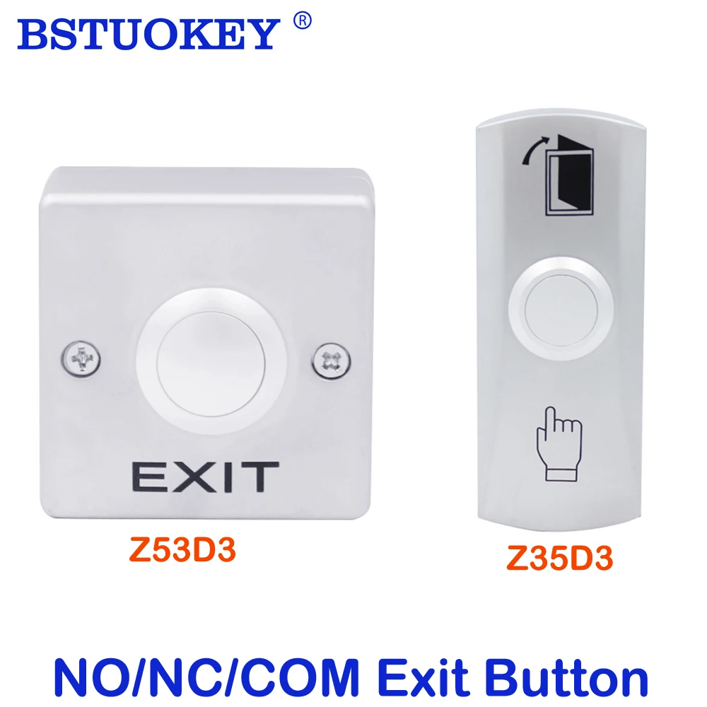 Zinc Alloy Door Exit Button Exit Switch NO/NC/COM Door Access Control System Push Button Exit Door Release Electric Lock opener