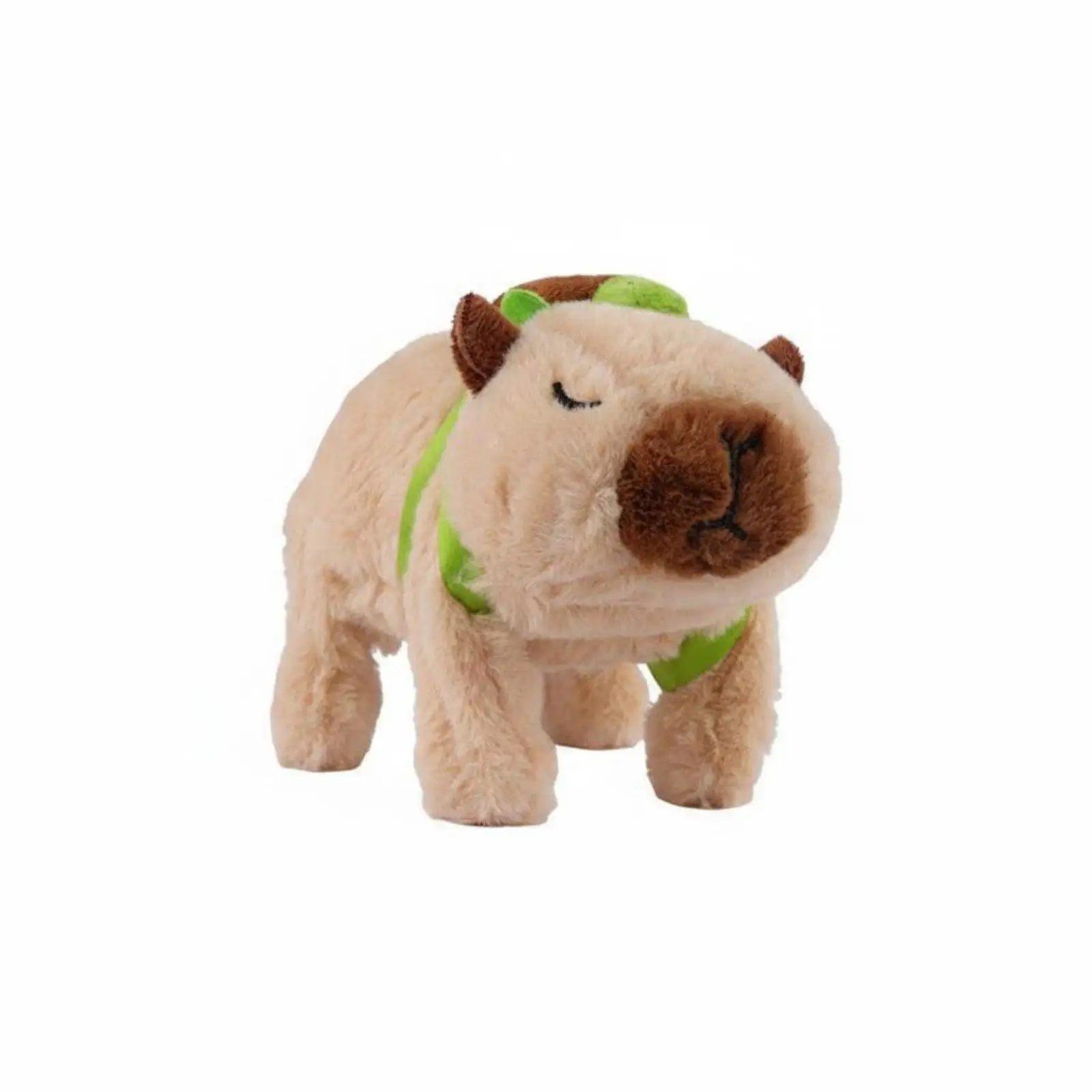 Capybara Plush Figure Walking Soft Stuffed Animal with Electric Movement and Sound for Children Imaginative Play