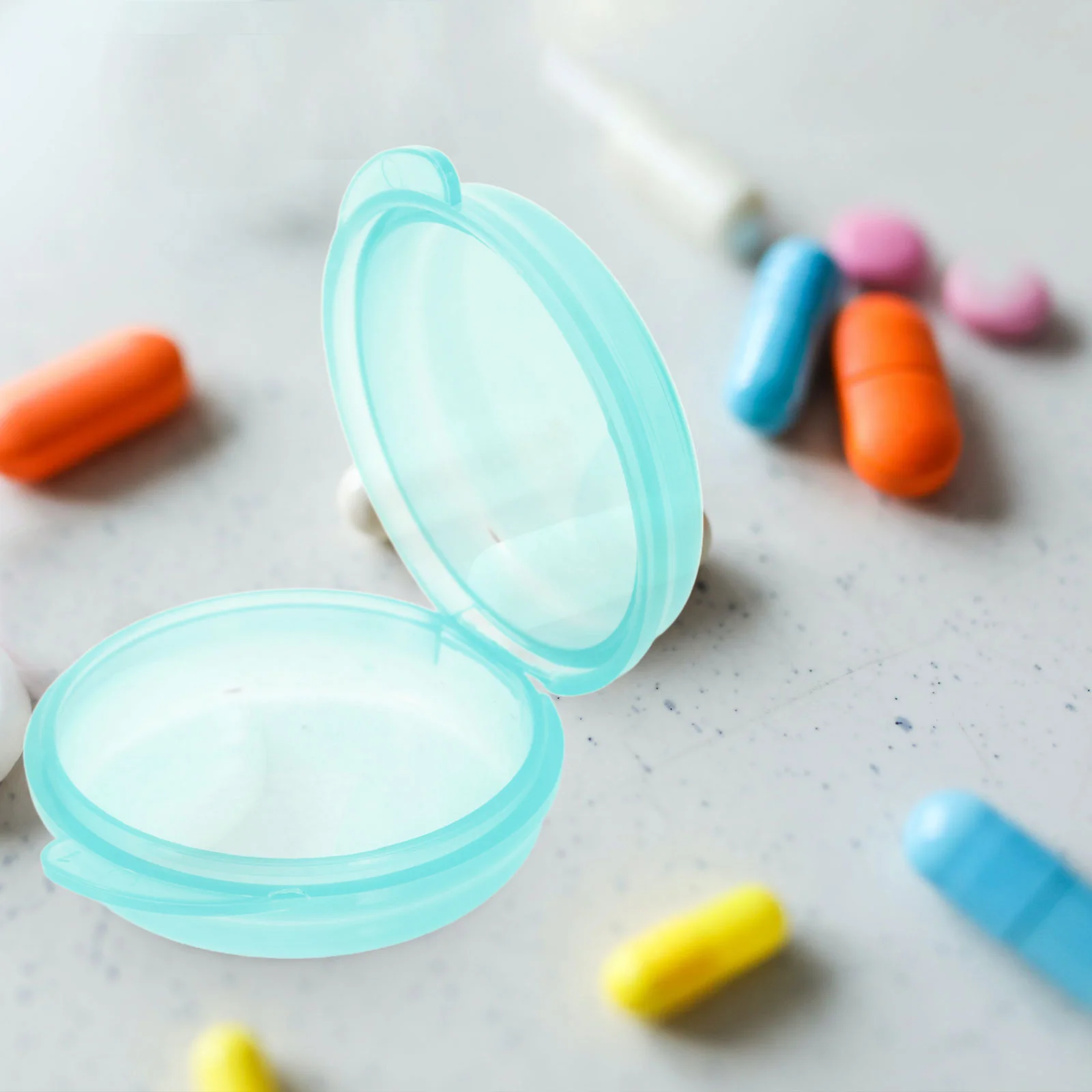 صندوق حبوب دائري حاوية دواء للسفر محفظة بلاستيكية صغيرة محفظة فيتامين محمولة ملحقات الرعاية الصحية