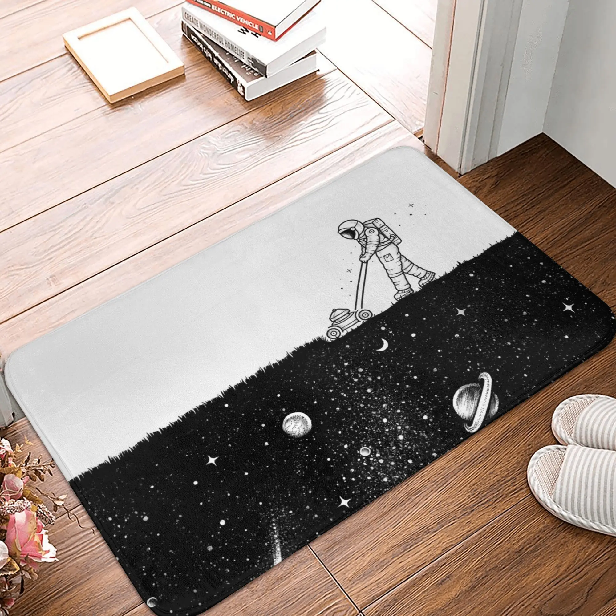 Divertente astronauta taglio spaziale zerbino antiscivolo bagno cucina tappetino camera da letto balcone pavimento porta ingresso tappeto