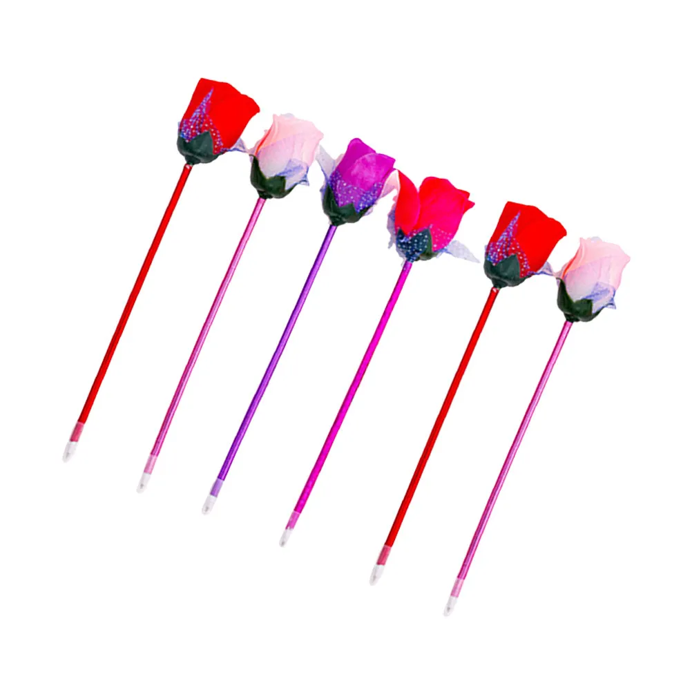 

12Pcs Adorable Rose Shaped Ballpoint Pens Creative Mermaid Design for Children Writing Drawing Marking Blessing Cards Student