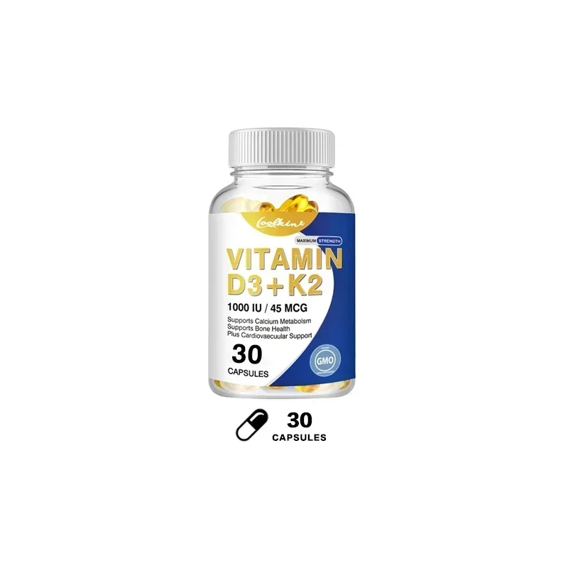 Natural Organic Vitamin D3+K2 Capsules - Contains Multiple Vitamins and Minerals