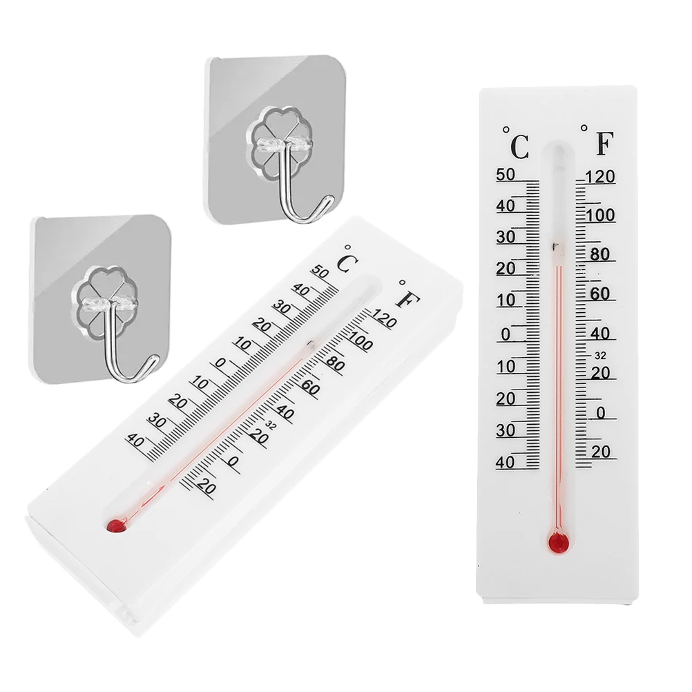 

2 Pcs Thermometer Hook Hidden Key Container Outdoor Spare Storage Compartment Containers Garden Hider Plastic