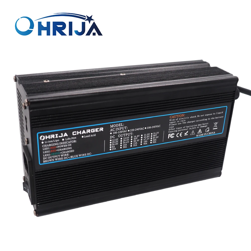 

24V 20A Charger Smart Aluminum Case Is Suitable For 24V Outdoor Lead Acid Battery Robot Safe And Stable OHRIJA