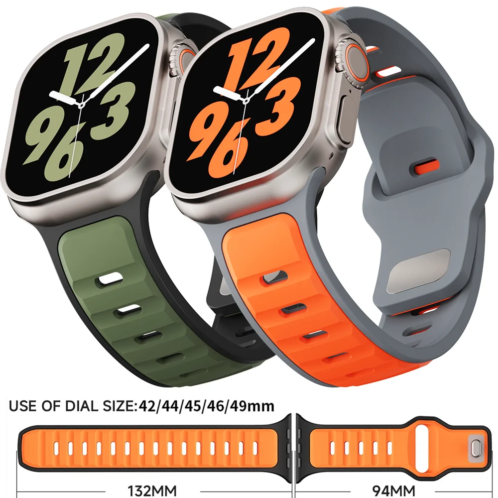 Pasek silikonowy do zegarka Apple Watch Series 10 42mm 46mm ultra2 band 49mm 40mm 41 38mm correa Bransoleta sportowa iwatch 9 8 7 SE 45mm 44mm