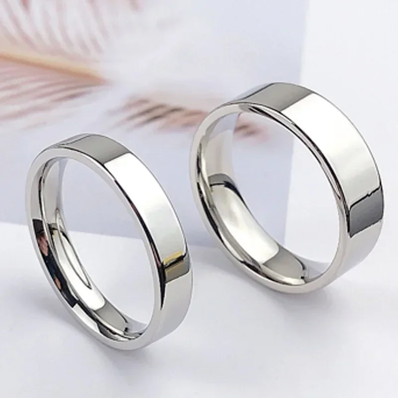 

3-6mm Silver Stainless Steel Customized Rings Couple Rings for Men and Women LOVER'S Ring Scratch Resistance