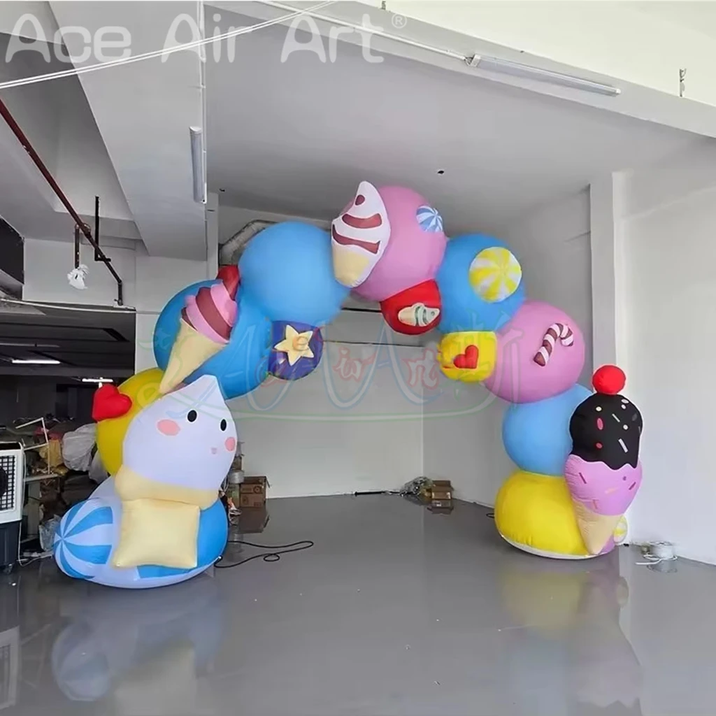 حفلة عيد ميلاد نفخ الحلو مدخل قوس في الهواء الطلق نفخ الآيس كريم قوس بوابة مدخل لتزيين الحدث