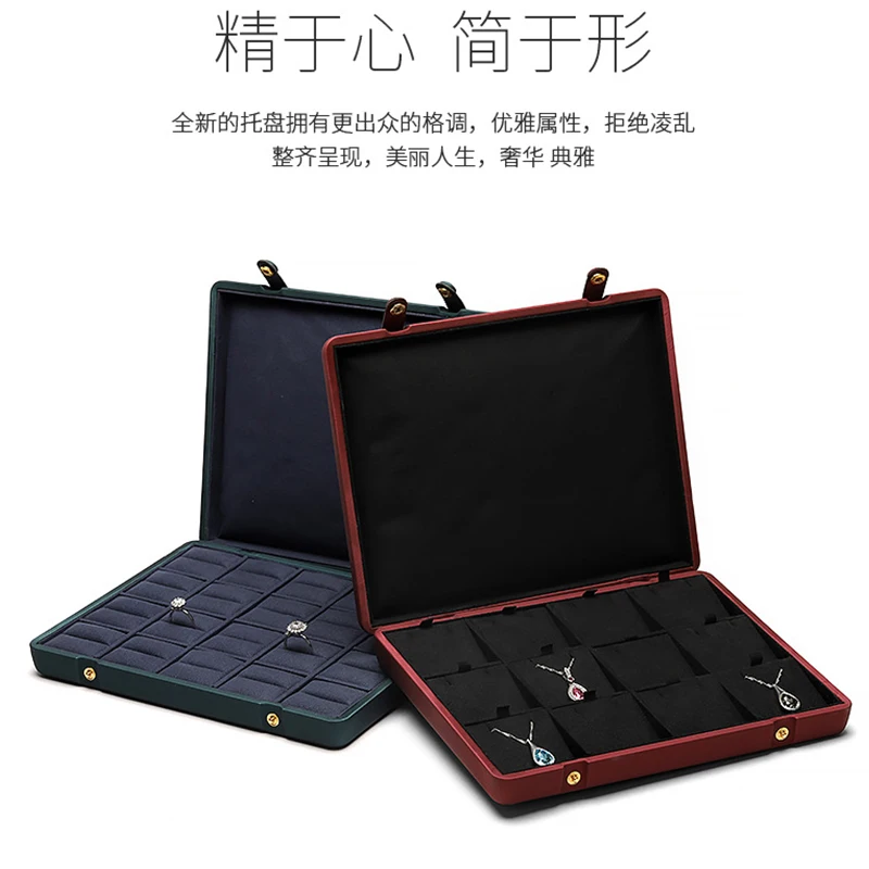 

Jewelry storage box, pendant ring, flip-top double-row buckle box, jewelry display box