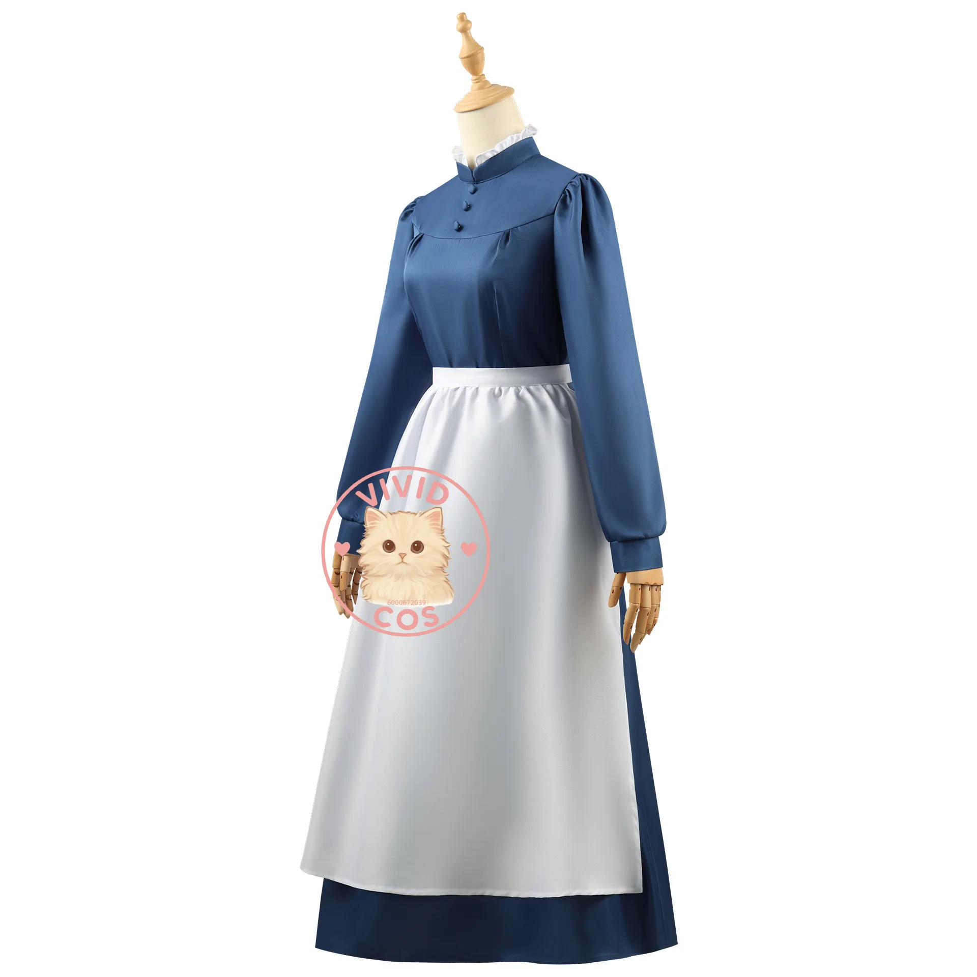 أزياء الفيلم الشعبي صوفي التأثيرية ملابس أنيمي الساخنة فستان خادمة فلبينية زرقاء للنساء البالغات لعب الأدوار الهزلية للهالوين