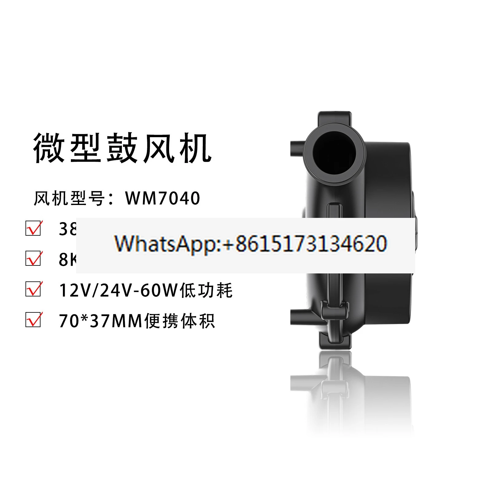 

Brushless DC Low Noise Ventilation Blower with 12/24V Air Column Bag