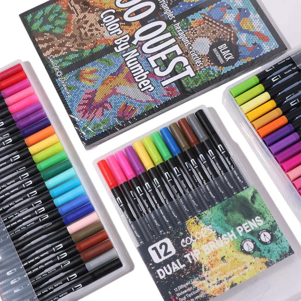 Cartoon Activity Color Painting Book Paper Educational Double-Sided Watercolor Pencil Create Stunning Artworks Hand Painted