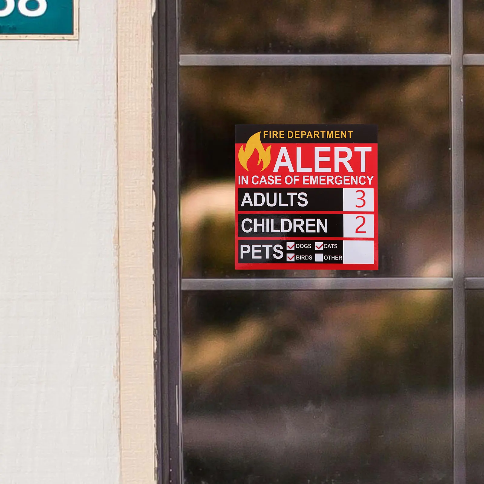 

20 Sheets Emergency Alert People Finder Stickers Decal for Windows Doors Safety Alert Pet Finder Stickers