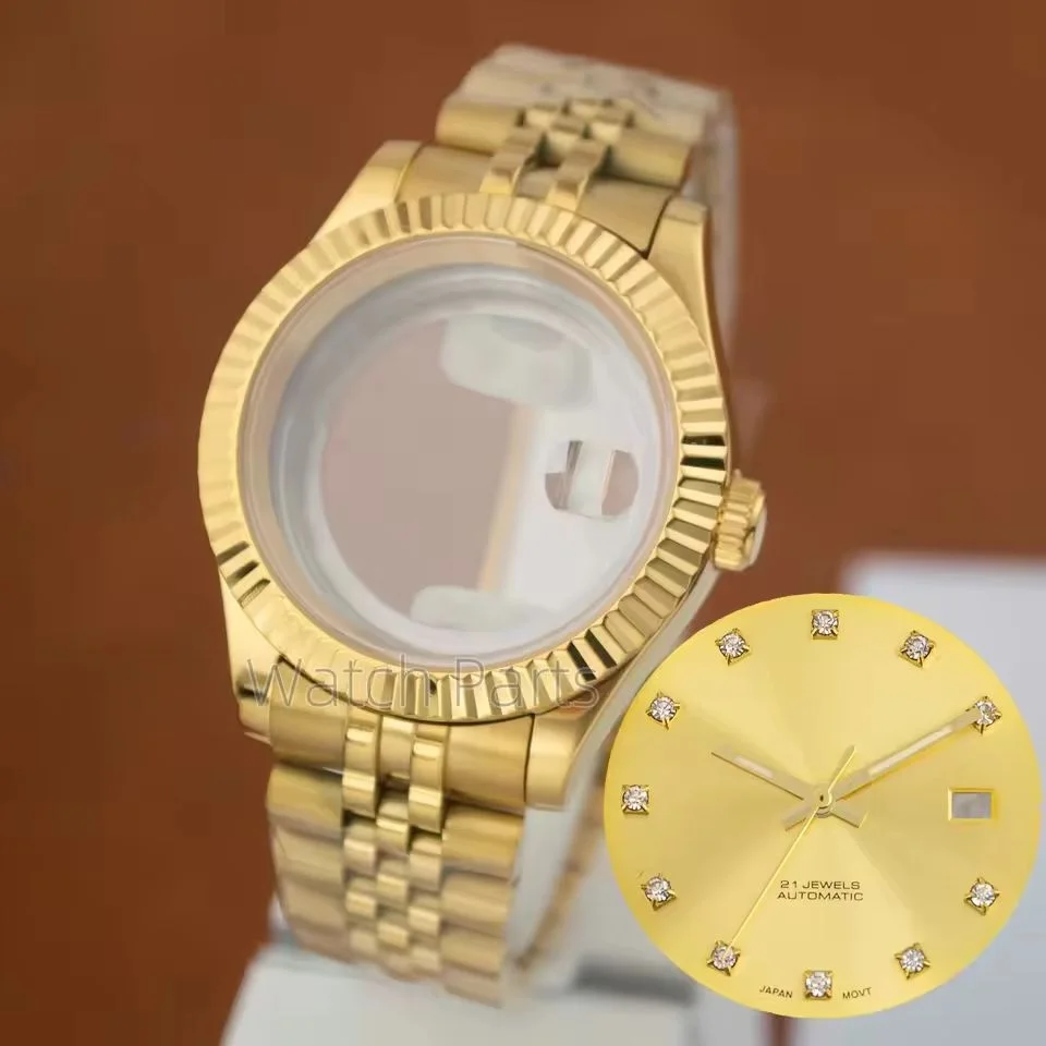 

Корпус часов из нержавеющей стали 41 мм, браслет с сапфировым стеклом, 31 мм, зеленый светящийся циферблат, указатели для механизма Datejust NH34 NH35 NH36