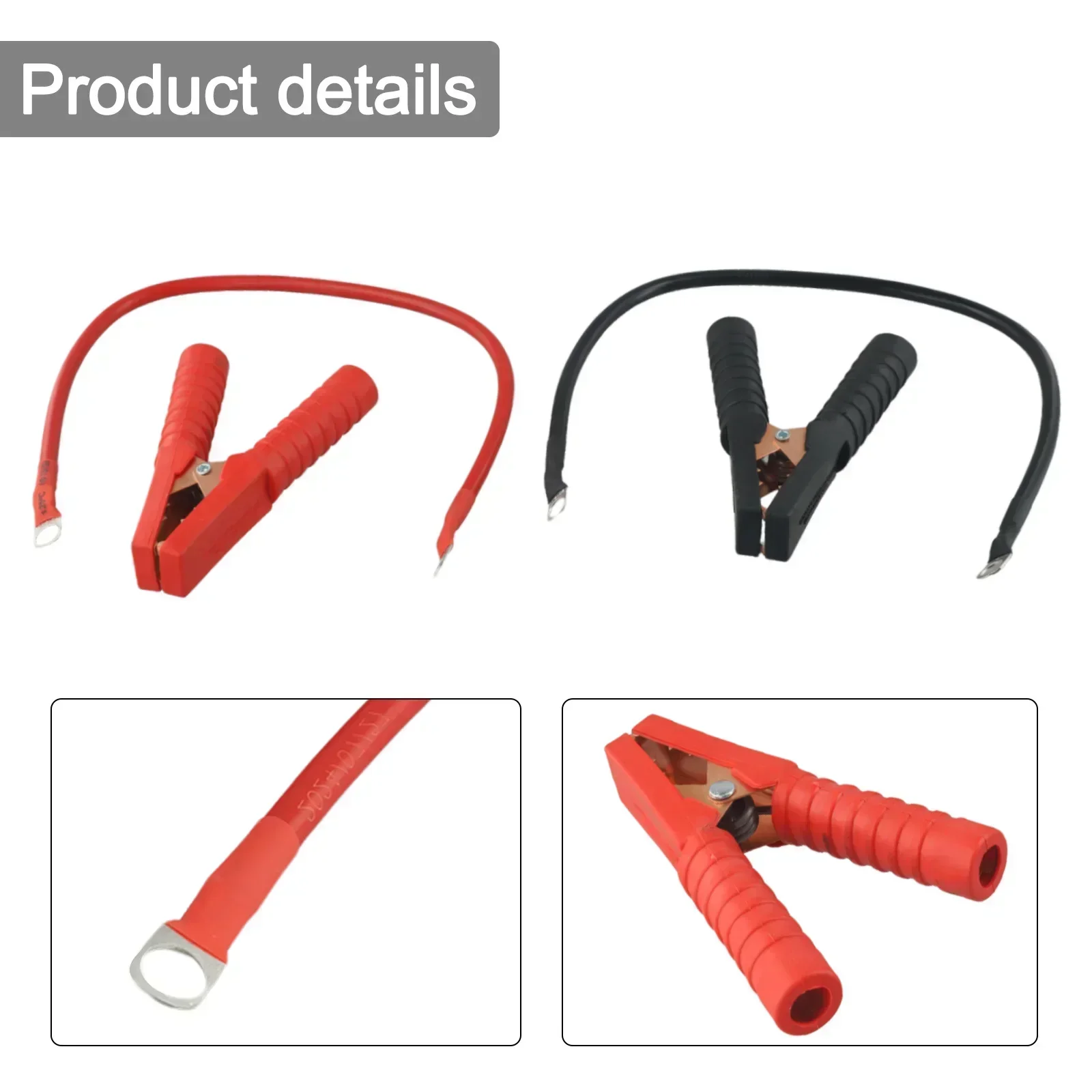 Reliable 12V Battery Cables with For Alligator Clips 50cm Long 16mm2 5AWG M8 Connectors for Automotive and Marine Use