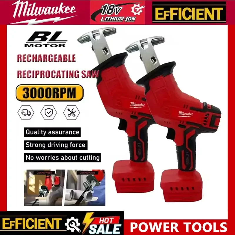 

Аккумуляторная сабельная пила Milwaukee для резки дерева, металла и труб, совместимая с аккумуляторами 18В, электроинструмент для резки