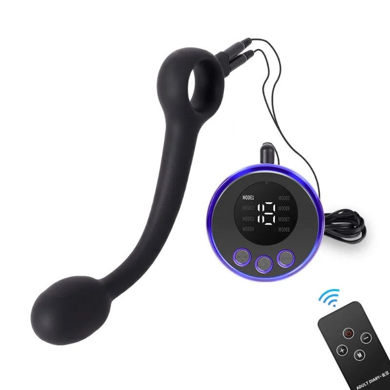 Anal Stimulato Electric Shock Dildo Toy Butt Anal Plug Stopper Prostate Massager With Ring Handle BDSM E-Stim Sex Toys 18+