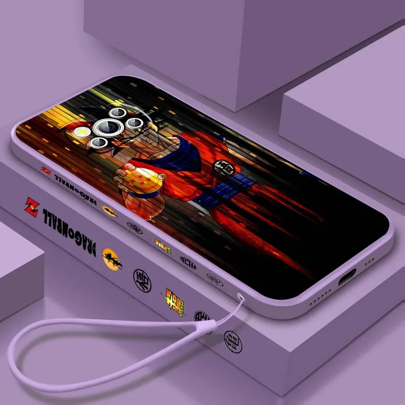 

Creative Art Goku Dragon Ball For Xiaomi Mi Poco X7 X6 X5 X4 X3 M7 M6 M5s M5 M4 M3 F7 F5 F4 Pro 5G Liquid Left Rope Phone Case